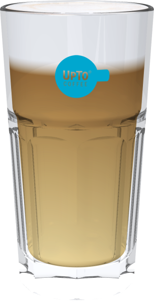 Latte Macchiato Glas blauw vol