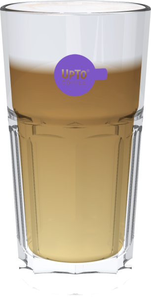 Latte Macchiato Glas paars vol