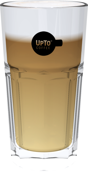 Latte Macchiato Glas zwart vol