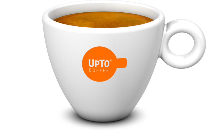 Espresso kop Los oranje vol